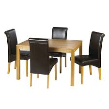 Space chrome and black glass extending dining table with 6 celeste black leather chairs. Dining Table Sets Kitchen Table Chairs Wayfair Co Uk