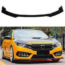 amazon com motorfansclub 3pcs front bumper lip splitter for honda civic 2016 2017 2018 trim protection splitter spoiler honda civic honda civic spoiler civic