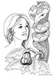 All coloring pages are sized 8.5 x 11 or a4 size with a 300 dpi resolution for instant printing. Adam And Eve Coloring Pages Eve And The Serpent Coloring4free Coloring4free Com