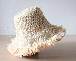 Frayed Raffia Straw Hat Women Wide Brim Hat Packable Sun Hat Etsy Packable Sun Hat Wide Brim Hat Brim Hat