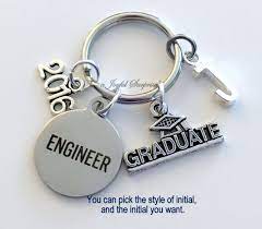 Engineer Graduation Gift Engineering Keychain For Mechanical Civil Industrial Student Grad 2021 Key Chain Keyring Graduate Initial 2022 Him Boyfriend Graduation Gift Personalized Gifts For Dad Engineering Gifts