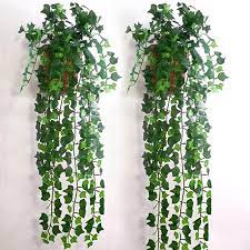 Justoyou artificial hanging plants ivy vine fake leaves greeny chain wall home room artificial plants boston ferns fake vines hanging ivy decor plastic greenery for wall indoor. 2 2 2 5m Popular Home Decor Green Plant Ivy Leaf Artificial Flower Plastic Garland Vine Artificial Flowers Wall Wind Chimes Hanging Decorations Aliexpress