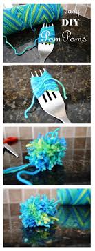 How to make an indoor grass lounge for your cat. Easy Diy Pom Pom Yarn On A Fork Yarn Pom Pom Diy Cat Toys Birthday Crafts