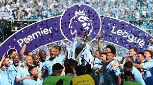 Manchester city coach pep guardiola lifts the english premier league trophy after the english premier league soccer match between brighton and manchester city at the amex stadium in brighton. Man City Lift The Premier League Trophy Nbc Sports
