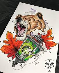 Skull tattoos skull tattoos design can be the first consideration for people who want to have gangsta tattoo designs. Bear Neotraditional Tattoo By Antoniettaarnonearts Neo Traditional Tattoo Traditional Bear Tattoo Bear Tattoo Designs