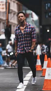 Black And White Checkered Shirt Outfit Men 5 Coolest Check Shirt Outfits For Men Mens Fashion Casual Outfits Mens Casual Outfits Checked Shirt Outfit