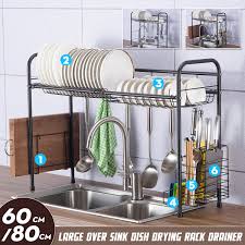 stainless steel dish drying rack over