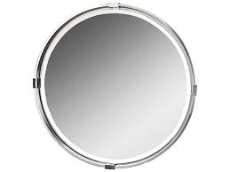 This one has a simple frame that can accent any style. Uttermost Carolyn Kinder Tazlina Brushed Nickel Round Mirror Ut09109