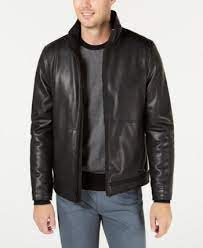 Calvin Klein Men S Faux Leather Jacket Created For Macy S Black Faux Leather Jackets Leather Jacket Boys Leather Jacket