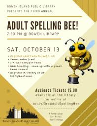 Adult Spelling Bee Bowen Island Public Library