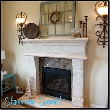 A white wooden fireplace mantel frames blue mosaic surround tiles. Starview Sonnet Welcome To Your Next Stop On The Parade Of Homes Home Decor Home House Interior