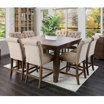 Pilaster designs figaro 9 piece counter height storage dining set, wash gray wood (table, 8 chairs). 9 Piece Counter Height Kitchen Dining Room Sets You Ll Love In 2021 Wayfair