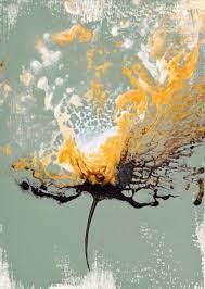 I show you how i layer my paintings, mix my favorite. Original Art Yellow Flower 5 7 Painting Modern Home Decor Abstract Floral Art Acrylic On Cotton Ragg Paper In Floral And Flower Paintings