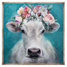 Fine Art Canvas Fancy Cows Canvas In Barnwood Frame In 2021 Cow Canvas Canvas Art Prints Canvas Art