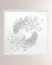 These fifty wooden wall décor finds add the rustic, not the usual, into your home. White Butterfly Swirl Shadowbox Wall Art