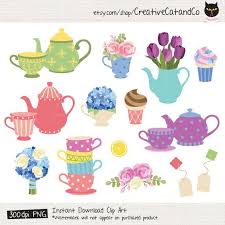 Card with cups, teapot and flowers. Afternoon Tea Party Clipart Teapot And Tea Cup Set English Etsy In 2021 Party Clipart Clip Art Tea Party Decorations