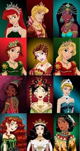 Crowned Jeweled Princesses Ariel Aurora Jasmine Anastacia Belle Rapunzel Tiana Mulan Cinderella Merida Disney Art Disney Drawings Disney Characters