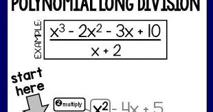 Polynomial Long Division In Algebra 2 Algebra 2 Math Words Polynomials