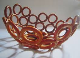 Bowl Made Out Of Upcycled Wooden Curtain Rings Recyclart Curtains With Rings Curtain Rings Crafts Diy Bowl