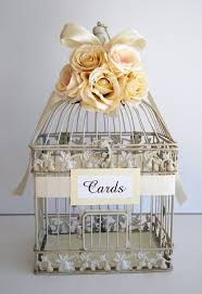 Bird Cage Gift Card Holder Custom Large Wedding Bird Cage Card Holder Money Holder Ivory Champagne Sahara Wedding Guest Book Table Card Box Wedding Wedding Birdcage