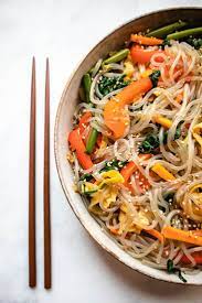 Vegetarian Japchae Recipe Japchae Noodles Recipe Recipe Vegetarian Japchae Recipe Cooking Spinach Cooked Veggies
