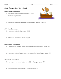 Each definition can be written as a set of two conversion factors. Mole Conversions Worksheet