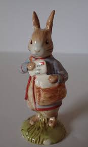 Rabbit and bunnies figurine, 2.76 inch, multicolor. Beswick Beatrix Potter Peter With Postbag Figurine Beatrix Potter Beatrix Potter Figurines Beatrix Potter Books