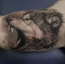 Feb 01, 2021 · this design can end up being an angry, snarling wolf or a growling, alpha wolf. Grey Ink Angry Wolf Head Tattoo On Bicep By Casper Tattoos