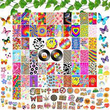 amcemic y2k kidcore hippie trippy grunge aesthetic 55 indie images 60 indie stickers 5 indie cd plants vine room wall photo collage kit 133 pieces buy online at best price in uae amazon ae