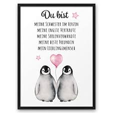 Denn heute ist dein wiegenfest, ein tag voller geschenke, feiere und den ganzen rest. Pinguin Du Bist Meine Beste Freundin Abouki Kunstdruck Poster Bild Auf Wunsch Mit Namen Personalisiert Geschenk Idee Fur Sie Frauen Freundinnen Optional Mit Holz Rahmen Amazon De Handmade
