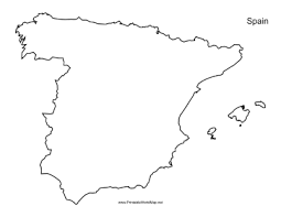 Teachers can print out unlimited individual copies of country map outlines to test students on location labeling or ask them to draw symbols or terrain. This Printable Outline Map Of Spain Is Useful For School Assignments Travel Planning And More Free To Download And Print Map Of Spain Map Outline France Map
