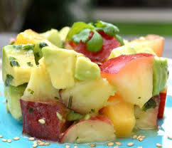 Salade Nectarine Avocat Et Coriandre En 2020 Coriandre Recette Nectarine