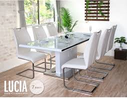 楽天市場 設置代無料 伸縮 ダイニングセット 7点 ホワイト ダイニングテーブルセット 白 伸長式 160 200 モダン おしゃれ ダイニングテーブル 7点セット 6人 6人掛け 鏡面 スチール 伸長 食卓セット 高級感 家具通販 antico アンティコ ダイニングテーブル