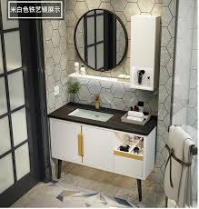 Cleaning is easy because the sink takes up little space. Light Luxury Rock Board Bathroom Cabinet Combination Bathroom Bathroom Toilet Toilet Wash Basin Sink Marble Mirror Cabinet Sanitary Ware Suite Aliexpress