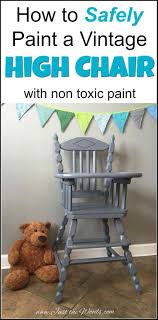 Baby Safe Hand Painted High Chair By Just The Woods Vintage High Chairs Painted High Chairs Wood High Chairs