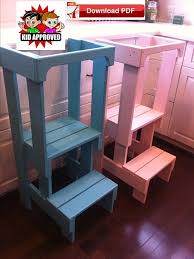 Safe Kids Learning Tower Plan Toddler Tower Pdf Plan Diy Montessori Kitchen Helper Tiny Chef Stool Kitchen Stools Diy Kitchen Step Stool Diy Kids Kitchen I'm knocking off the crate and kids gage grey and white step stool, which retails for $45. pinterest
