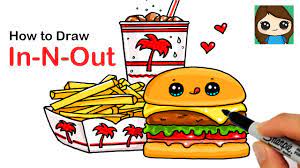 100 + cute fun2draw vid. How To Draw A Burger Combo In N Out Youtube