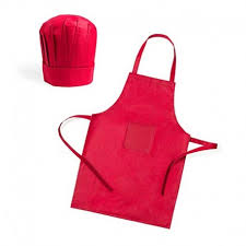 Gorro peruano de punto de jacquard con forro. Mandil Y Gorro De Cocinero Para Ninos Color Rojo Regalo Infantil