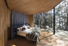 Escape To The Wilds Of Tasmania In These Eco Minded Pavilions Coastal Bedrooms Luxurious Bedrooms Pavilion Design