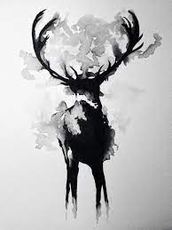 Maybe you would like to learn more about one of these? Black And White Art Deer Art White Art Watercolor Art