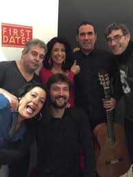 Prueba de sonido en el programa televisivo First Date, con Natalia Mellado  y Adrian Alameda