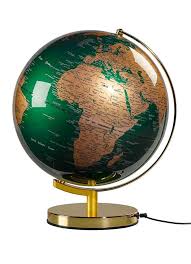 This Terrestrial Globe Lamp Is Lit With An Led To Use 90 Less Energy Than Traditional Incandescent Bulbs A Bold And Ele Globe Decor Globe Lamps Globe Lights