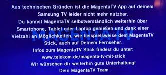 Telekom magenta tv stick kaufen. Magentatv Einstellung Der App Aus Technischen Grunden Bei Alteren Samsung Tvs