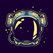 Astronaut Helmet Floating On Space Illustration Design In 2020 Illustration Design Space Illustration Astronaut Illustration