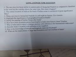 LONG ANSWER TYPE OUESTION The sun rises ...