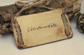 Keramik Schild Bienenweide Gartenstecker Beetstecker Etsy Reusable Tote Bags Burlap Bag Reusable Tote