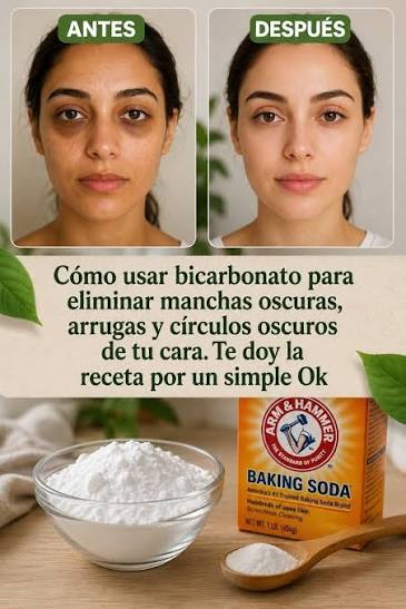 Cómo usar bicarbonato para ayudar a mejorar manchas oscuras, arrugas y  ojeras en tu rostro Ver más en el primer comentario