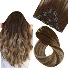 Blonde hair colors are becoming more and more impressive every year. Buy Easyouth Human Hair Extensions Clip In Double Weft Hair Extensions Clip In Human Hair Balayage Color Chocolate Brown Fading To Honey Blonde Mix Blonde Clip In Hair Extensions 20 Inch 120g