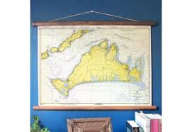 Marthas Vineyard Massachusetts Vintage Nautical Chart Scroll Style