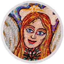 Loving Angel with a Rose Heart Jigsaw Puzzle by Laura Sweeney